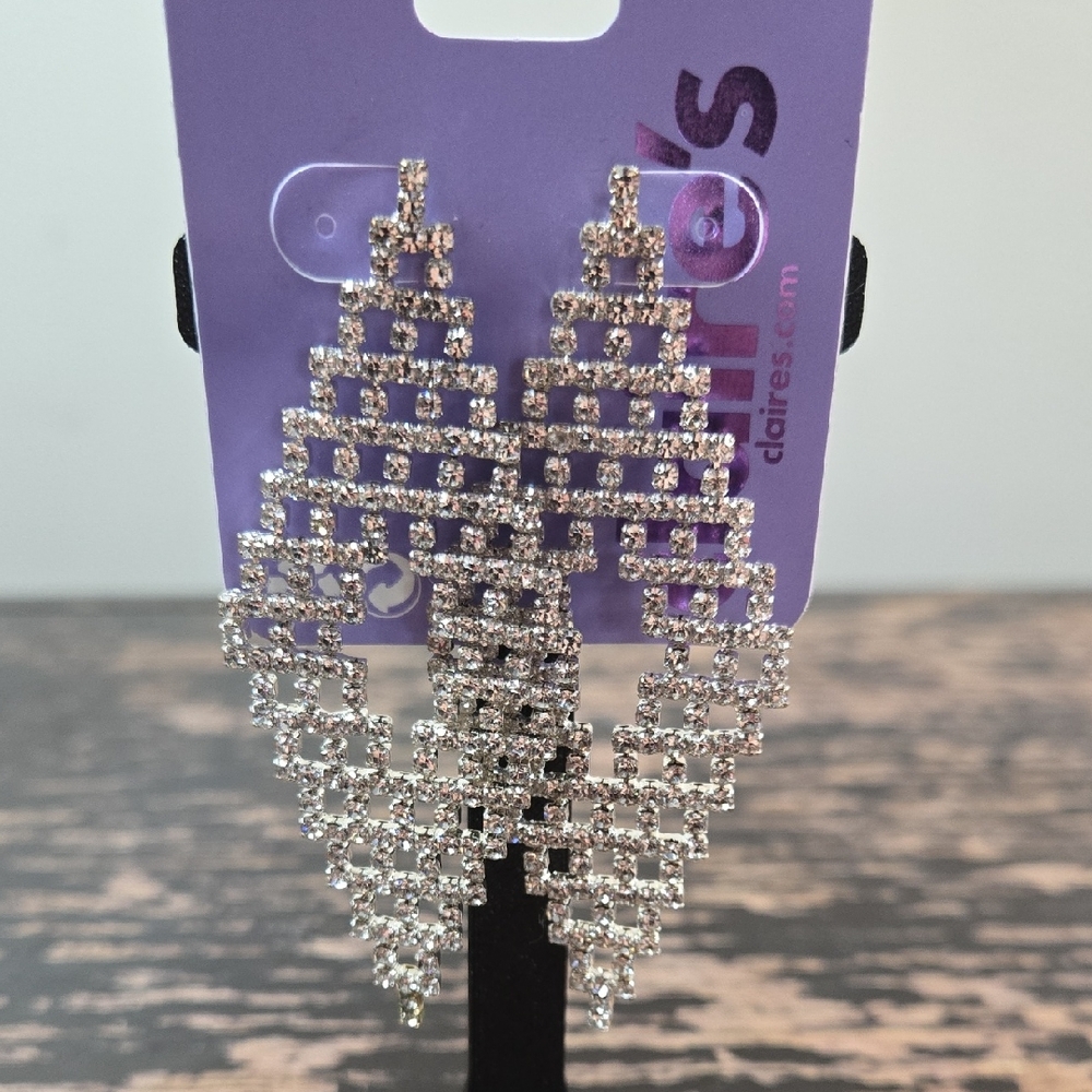 Claire's Silver Geometric Earrings